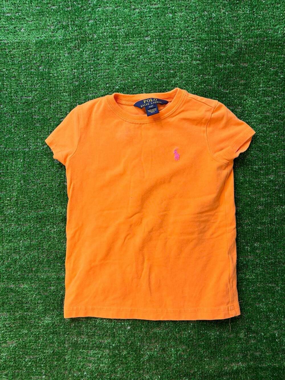 Polo Ralph Lauren T-Shirt Size 3T Orange Short Sleeve Logo